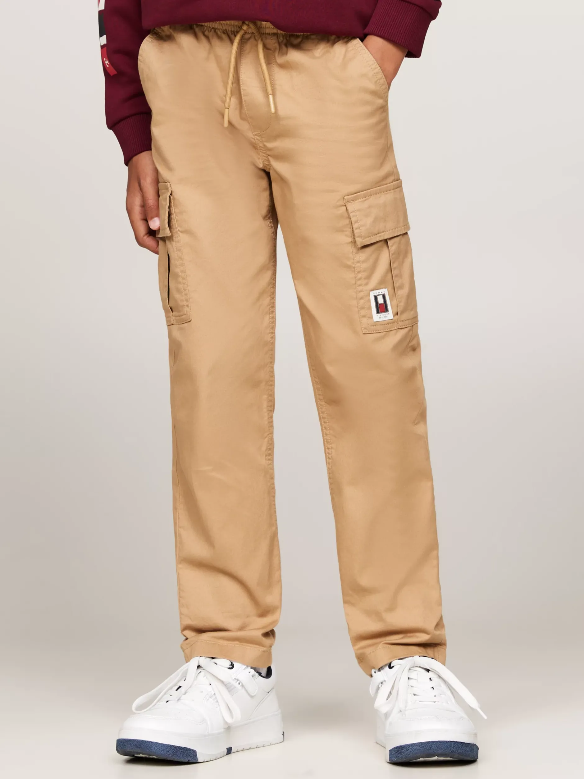 Spodnie I Szorty*Tommy Hilfiger Bojówki O Luźnym Kroju Z Troczkami CLASSIC KHAKI