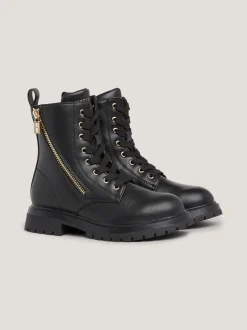 Obuwie I Akcesoria*Tommy Hilfiger Botki Typu Biker Ze Sznurowaniem BLACK