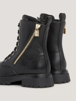 Obuwie I Akcesoria*Tommy Hilfiger Botki Typu Biker Ze Sznurowaniem BLACK