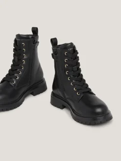 Obuwie I Akcesoria*Tommy Hilfiger Botki Typu Biker Ze Sznurowaniem BLACK