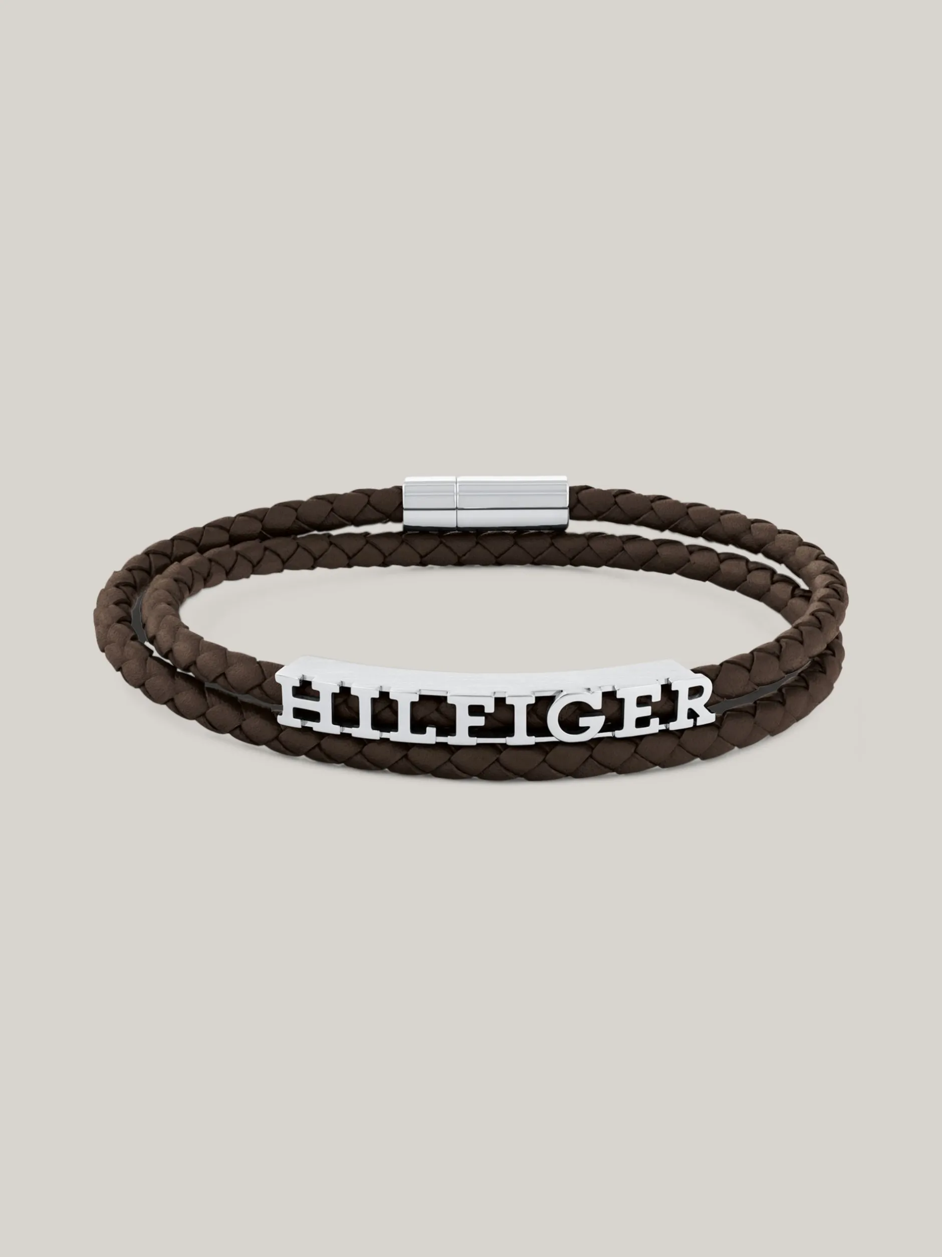 Biżuteria & Spinki Do Mankietów*Tommy Hilfiger Bransoleta Z Brązowej Skórzanej Plecionki BROWN