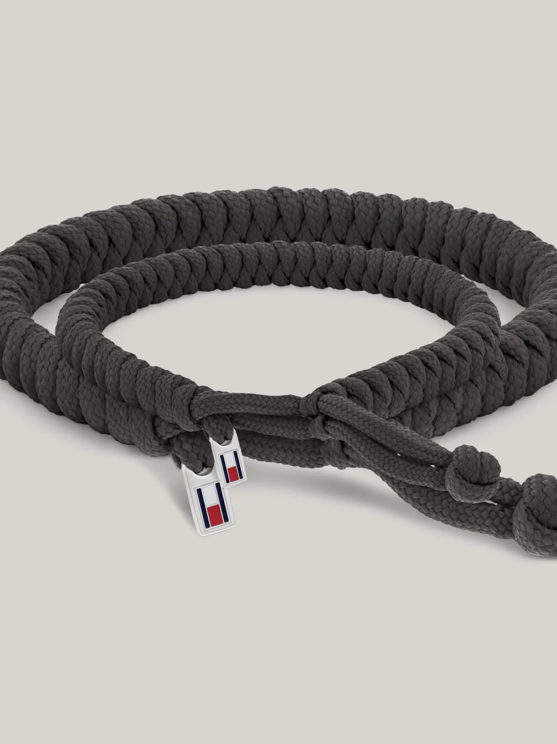 Biżuteria & Spinki Do Mankietów*Tommy Hilfiger Bransoleta Z Czarnego Sznurka Z Flagą BLACK
