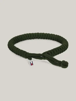 Biżuteria & Spinki Do Mankietów*Tommy Hilfiger Bransoleta Ze Sznurka Z Emaliowaną Flagą GREEN