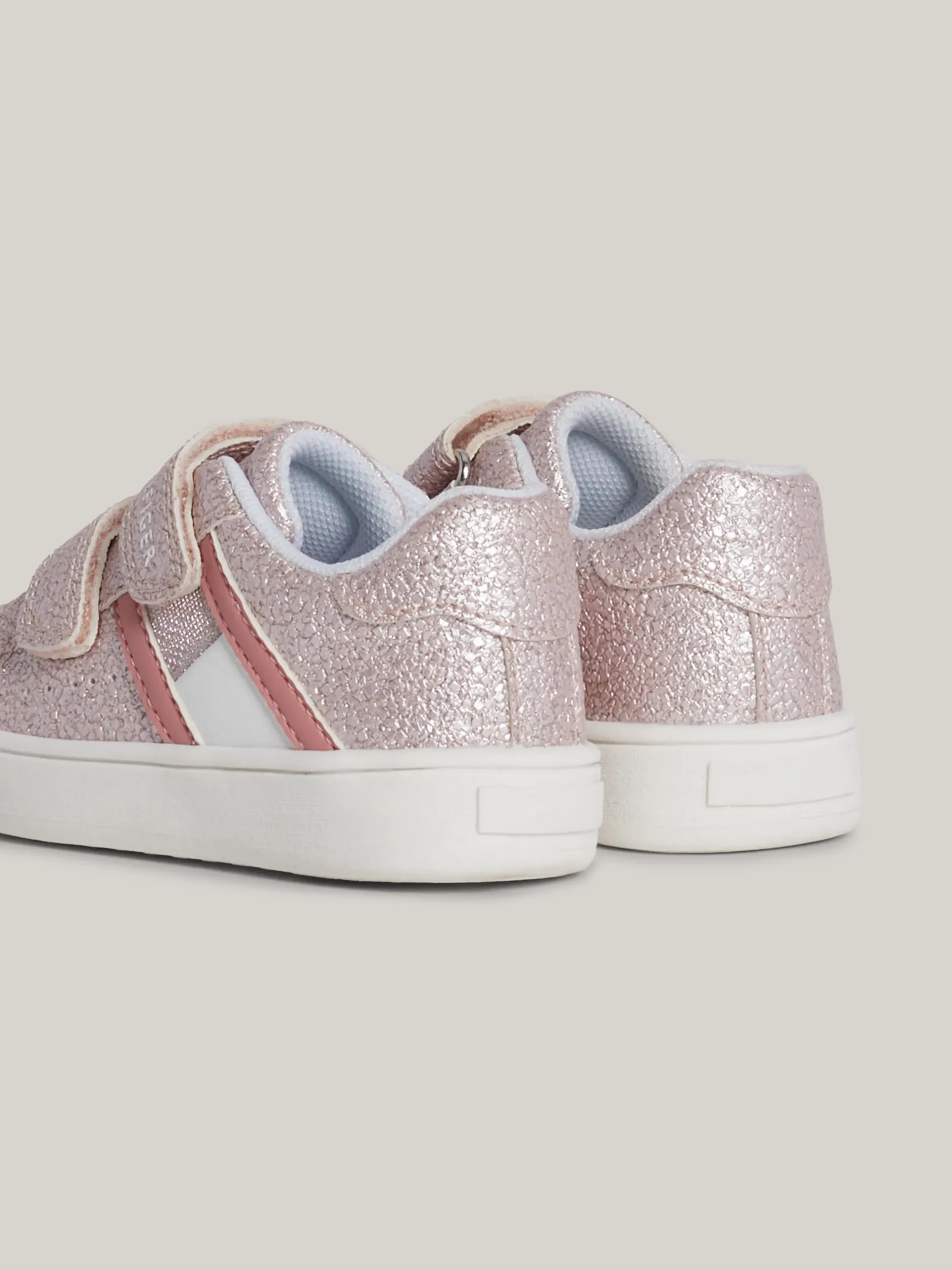 Obuwie I Akcesoria*Tommy Hilfiger Brokatowe Buty Sportowe Z Zapięciem Na Rzep PINK