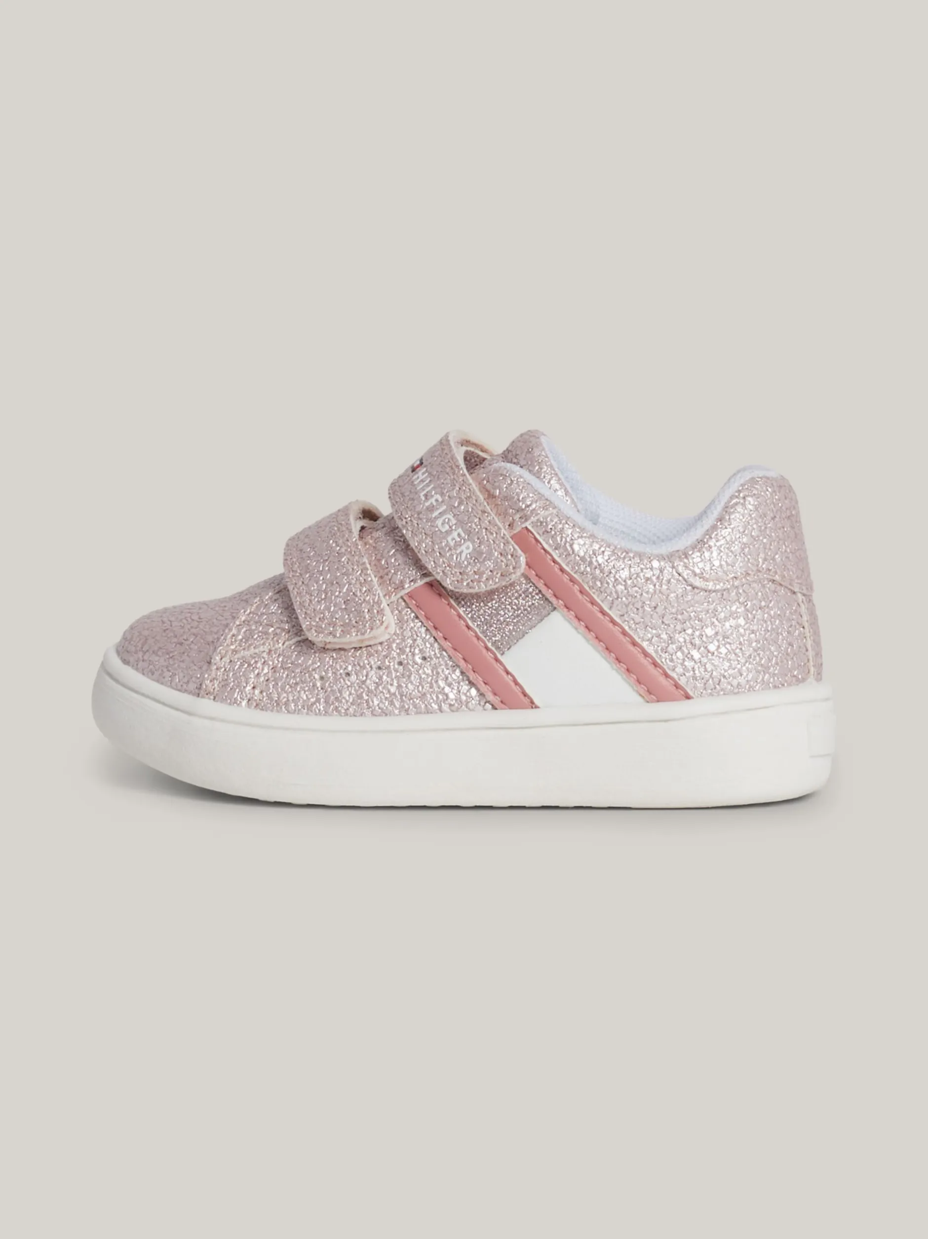 Obuwie I Akcesoria*Tommy Hilfiger Brokatowe Buty Sportowe Z Zapięciem Na Rzep PINK