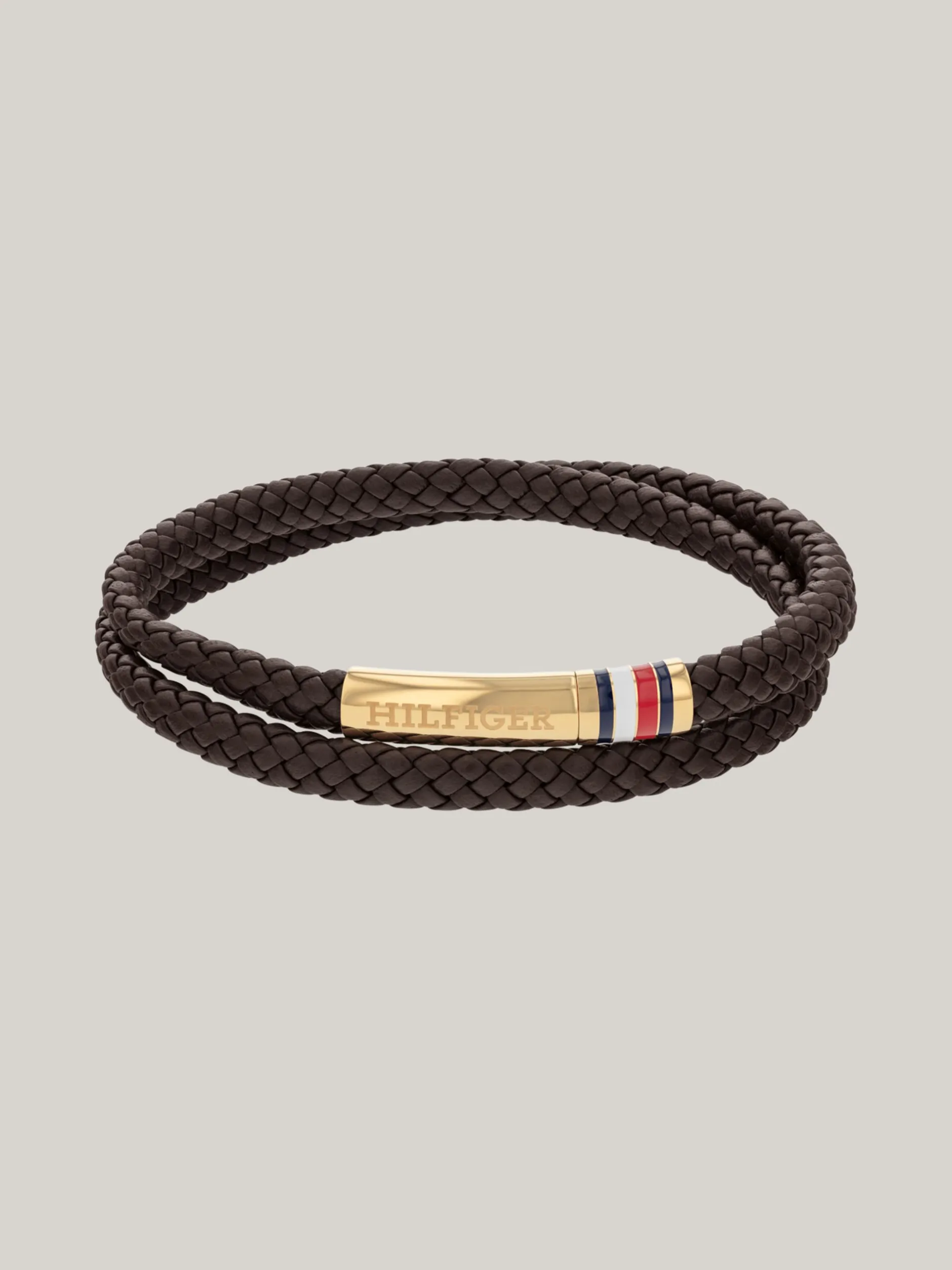 Biżuteria & Spinki Do Mankietów*Tommy Hilfiger Brązowa Podwójna Bransoletka Z Plecionej Skóry BROWN