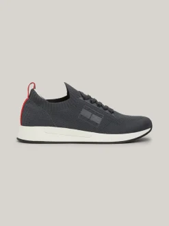 Sneakersy*Tommy Hilfiger Buty Do Biegania Z Dzianinową Cholewką NEW CHARCOAL