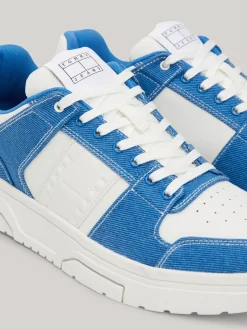Sneakersy*Tommy Hilfiger Buty Koszykarskie Brooklyn Ze Wstawkami Z Denimu COASTAL COBALT