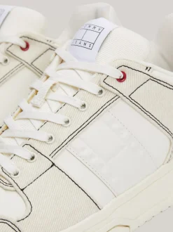 White Trainers|Sneakersy*Tommy Hilfiger Buty Koszykarskie Brooklyn Ze Wstawkami Z Denimu IVORY