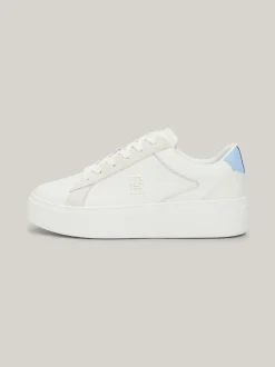 Sneakersy*Tommy Hilfiger Buty Sportowe Casual Chic Na Platformie ECRU/VESSEL BLUE