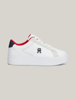 Sneakersy*Tommy Hilfiger Buty Sportowe Casual Chic Na Platformie WHITE