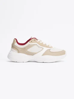 Sneakersy*Tommy Hilfiger Buty Sportowe Do Biegania O Mieszanej Fakturze BEIGE