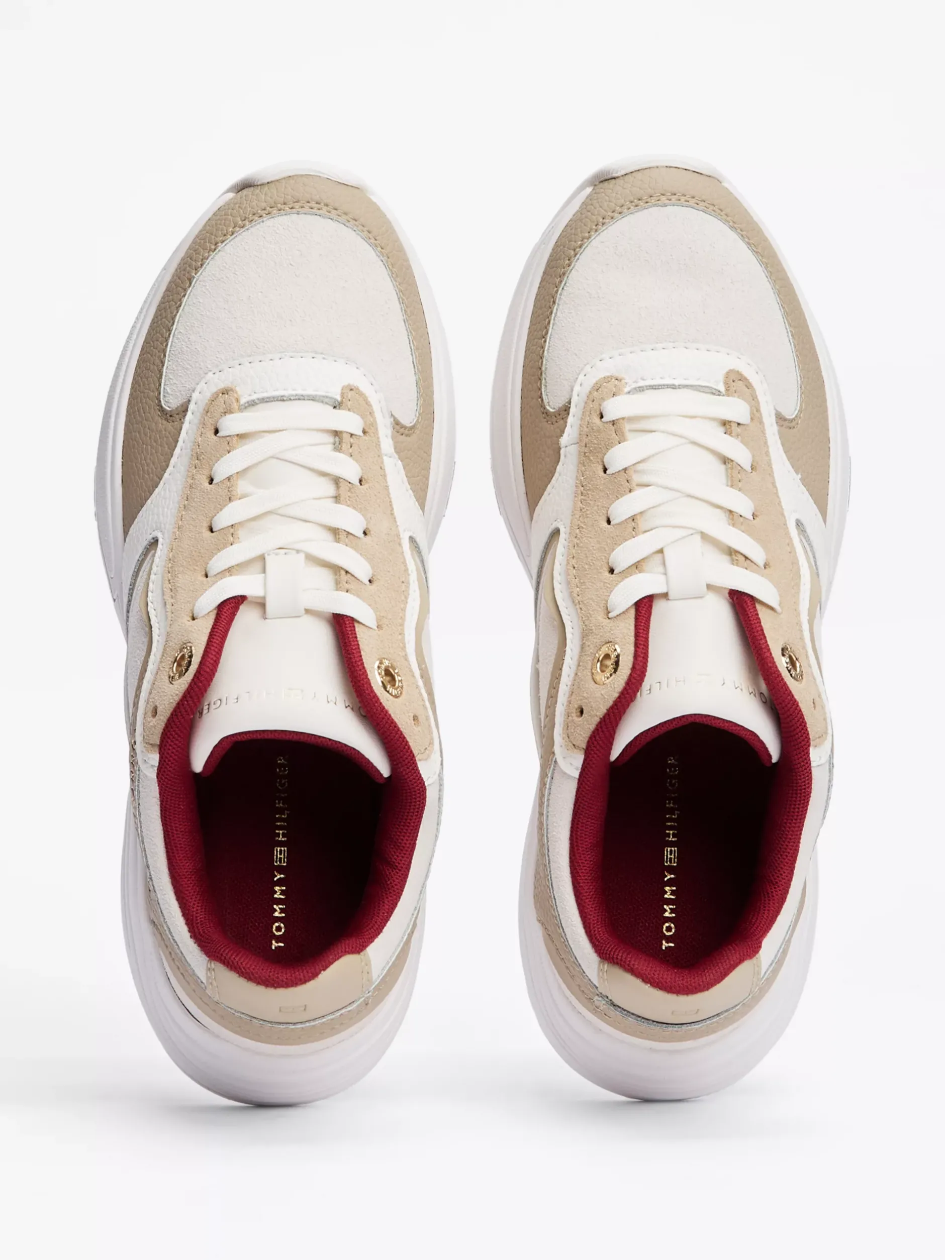 Sneakersy*Tommy Hilfiger Buty Sportowe Do Biegania O Mieszanej Fakturze BEIGE