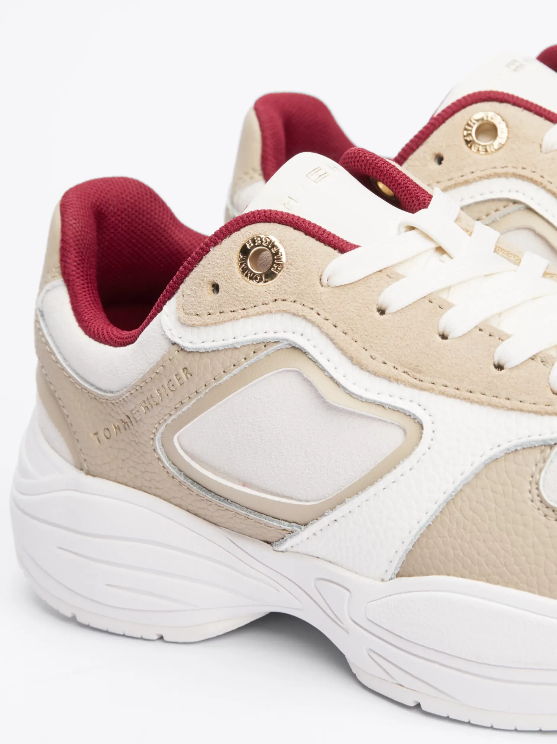 Sneakersy*Tommy Hilfiger Buty Sportowe Do Biegania O Mieszanej Fakturze BEIGE