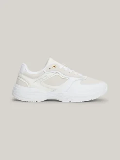 Sneakersy*Tommy Hilfiger Buty Sportowe Do Biegania O Mieszanej Fakturze WHITE