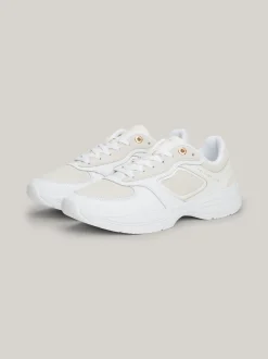 Sneakersy*Tommy Hilfiger Buty Sportowe Do Biegania O Mieszanej Fakturze WHITE