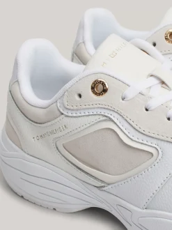Sneakersy*Tommy Hilfiger Buty Sportowe Do Biegania O Mieszanej Fakturze WHITE