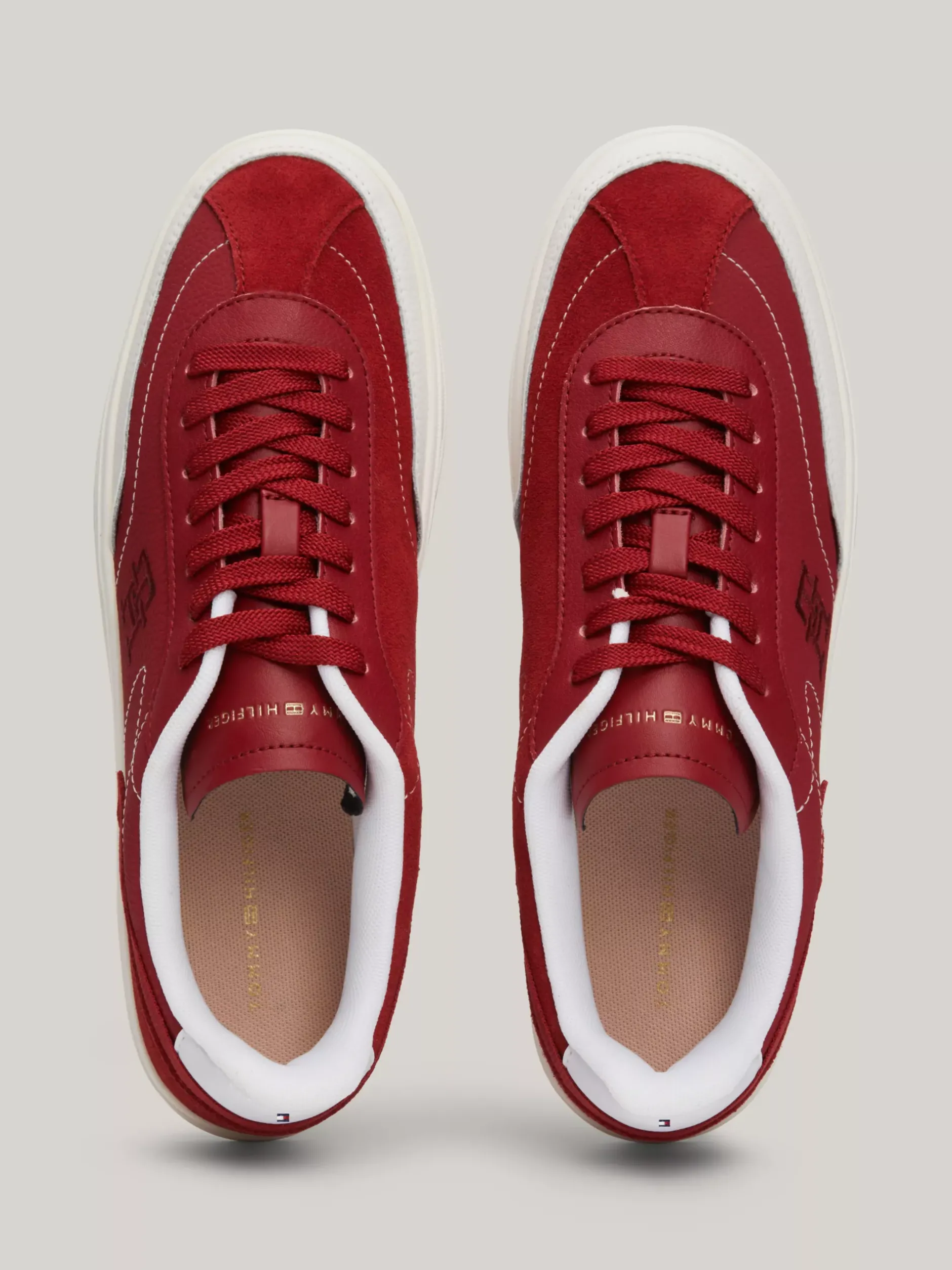 Sneakersy*Tommy Hilfiger Buty Sportowe Heritage O Mieszanej Fakturze MAGMA RED