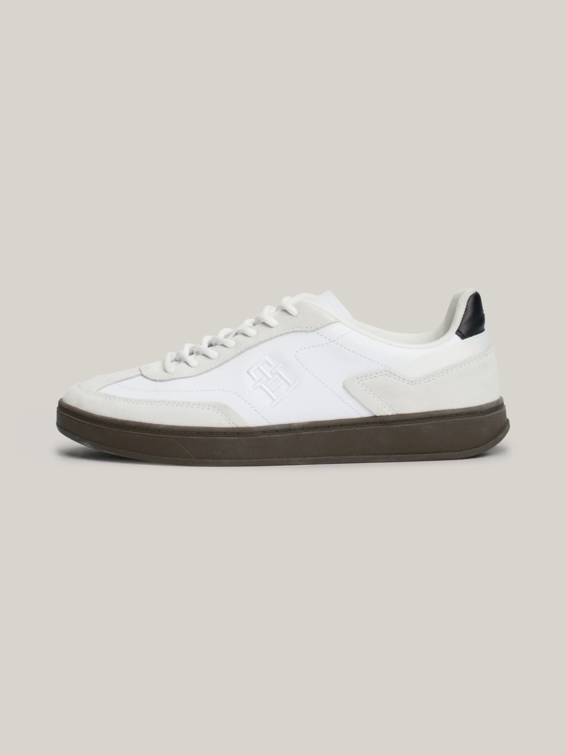Sneakersy*Tommy Hilfiger Buty Sportowe Heritage Z Zamszu WHITE