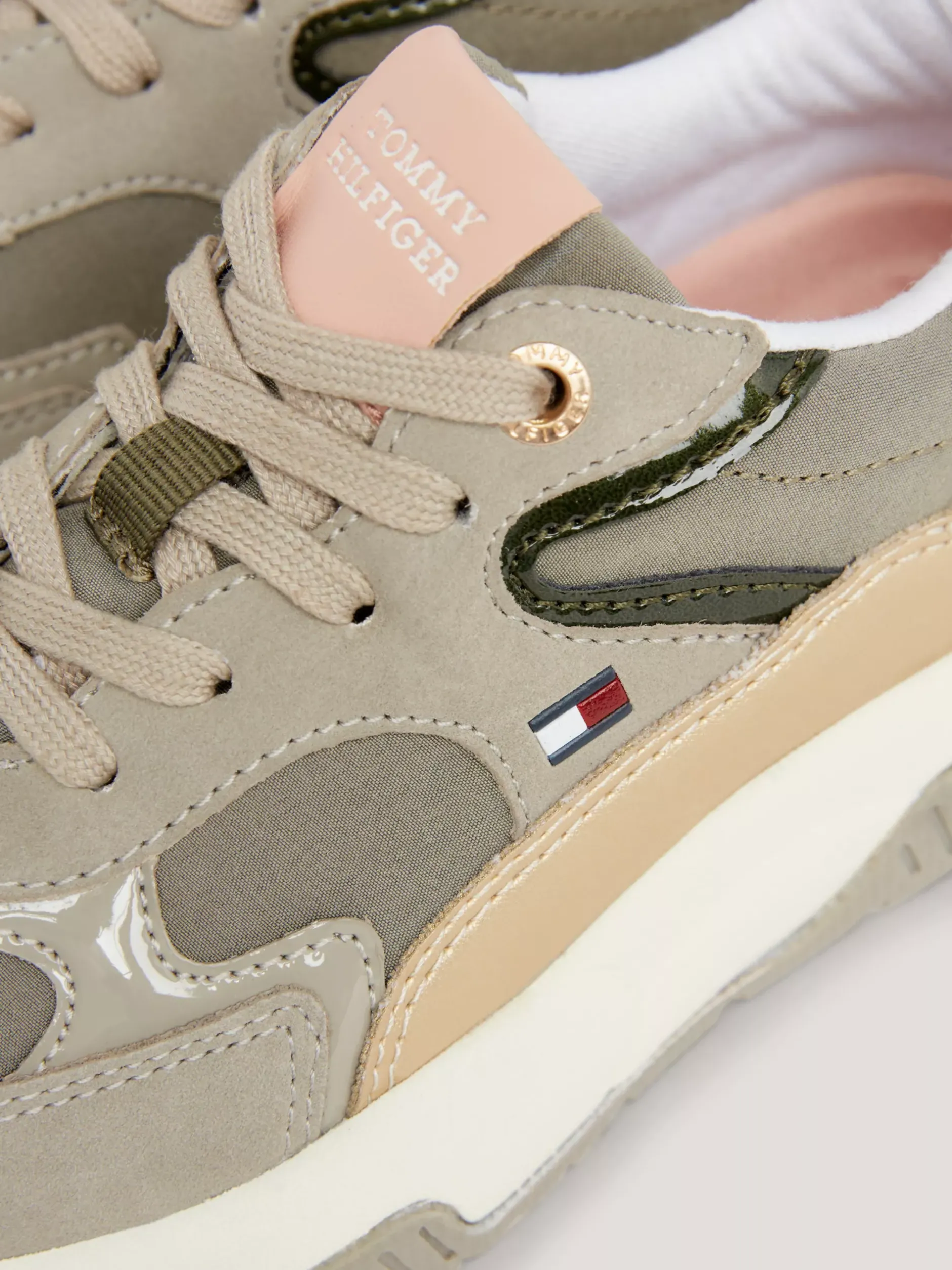 Obuwie I Akcesoria*Tommy Hilfiger Buty Sportowe Na Grubej Podeszwie Z Protektorem GREY/MILITARY GREEN