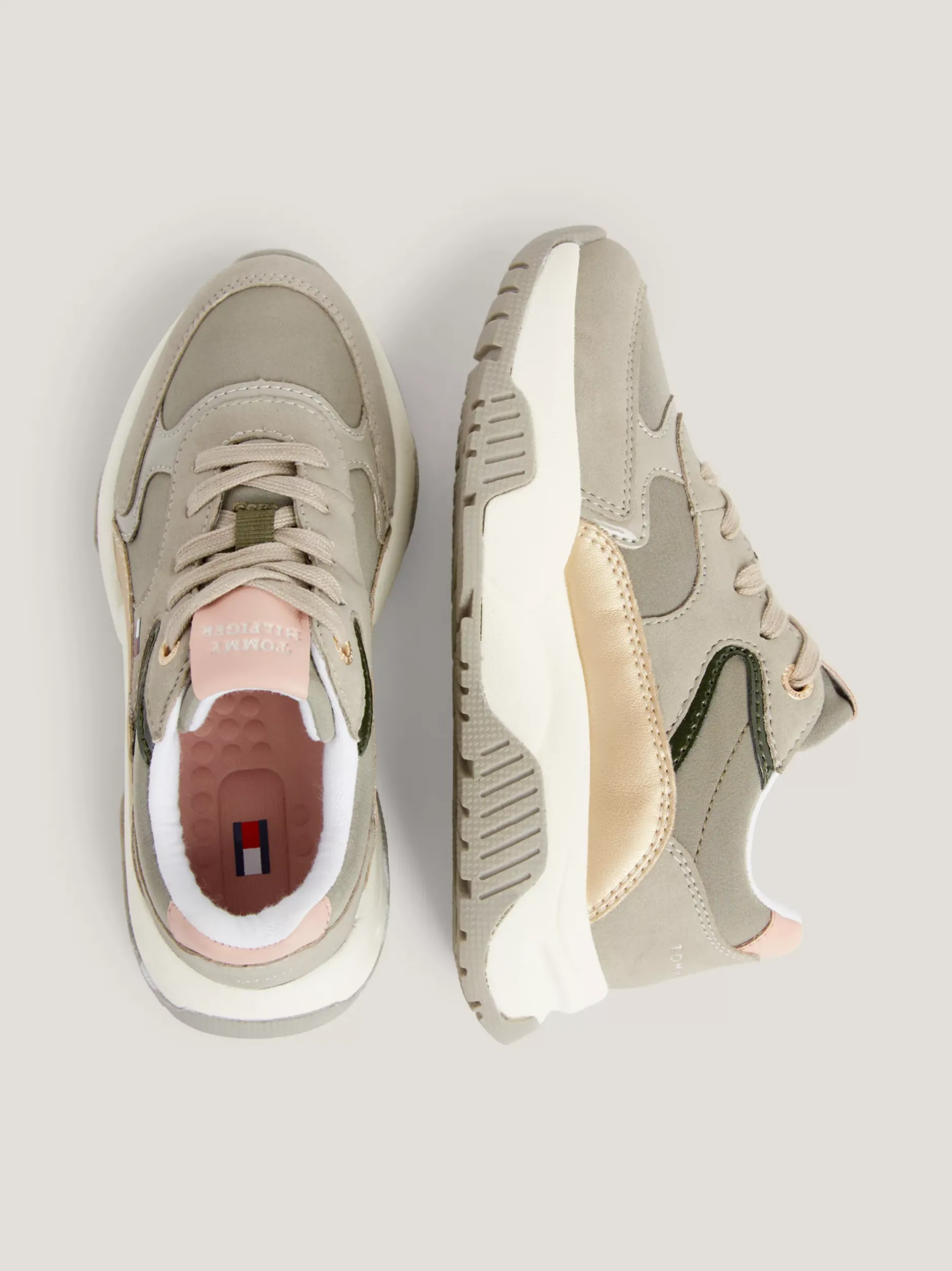 Obuwie I Akcesoria*Tommy Hilfiger Buty Sportowe Na Grubej Podeszwie Z Protektorem GREY/MILITARY GREEN