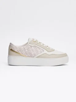 Sneakersy*Tommy Hilfiger Buty Sportowe Na Platformie Z Monogramem TH ECRU/WHITE
