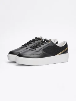 Sneakersy*Tommy Hilfiger Buty Sportowe Na Platformie Z Monogramem TH BLACK
