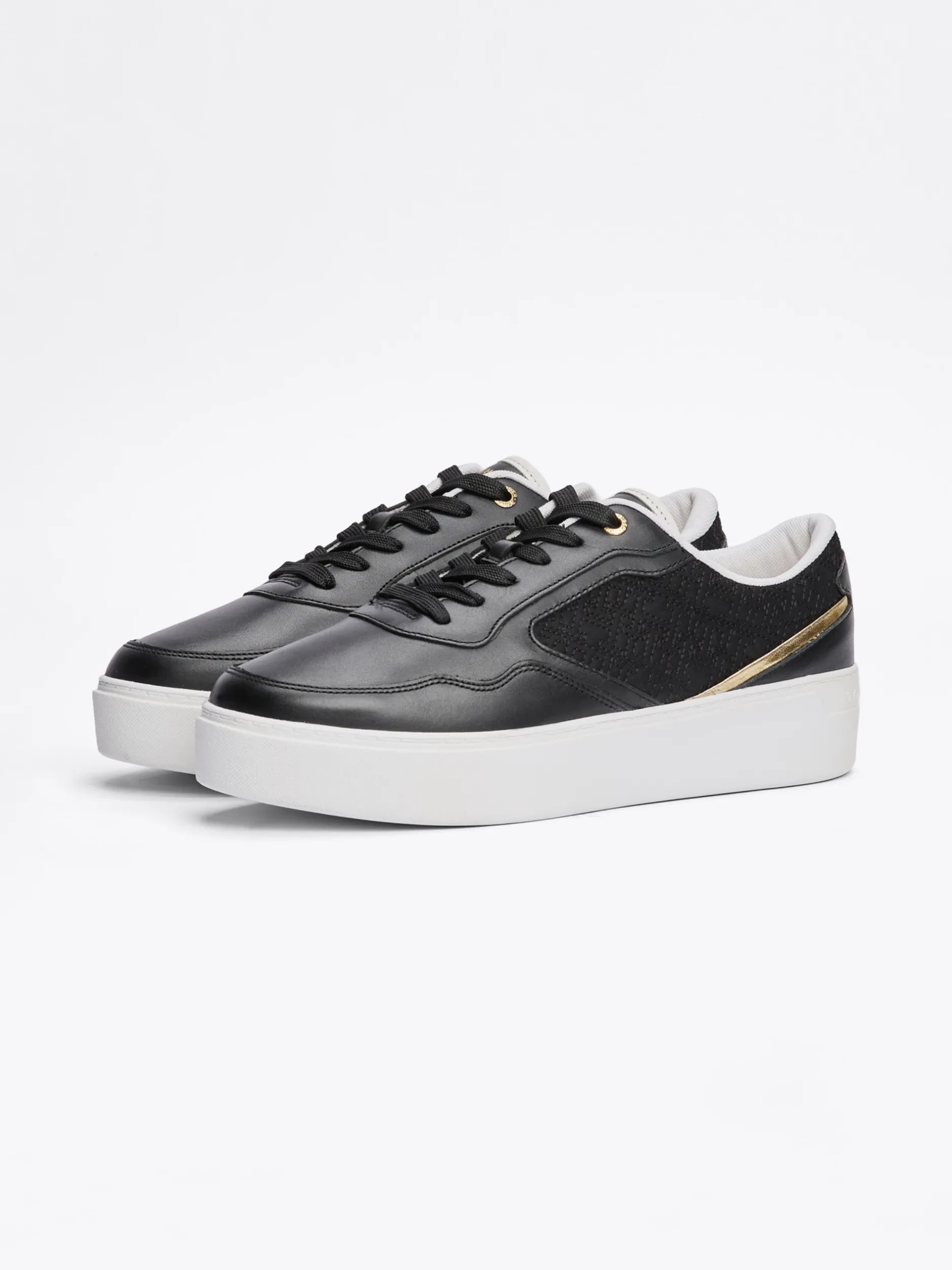 Sneakersy*Tommy Hilfiger Buty Sportowe Na Platformie Z Monogramem TH BLACK