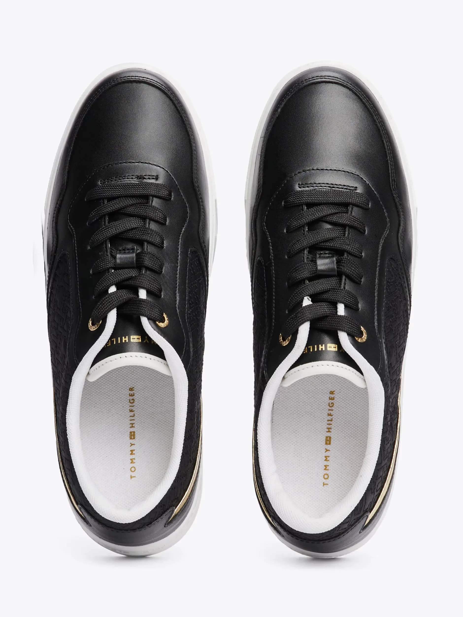 Sneakersy*Tommy Hilfiger Buty Sportowe Na Platformie Z Monogramem TH BLACK