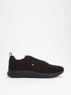 Sneakersy*Tommy Hilfiger Buty Sportowe Z Dzianinową Cholewką BLACK
