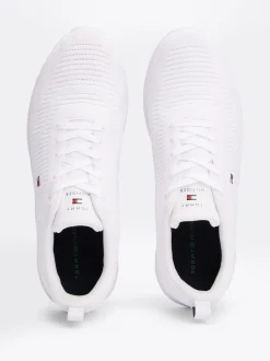 White Trainers|Sneakersy*Tommy Hilfiger Buty Sportowe Z Dzianinową Cholewką WHITE