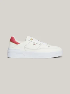 Sneakersy*Tommy Hilfiger Buty Sportowe Z Emaliowaną Flagą ANCIENT WHITE/HERITAGE PINK
