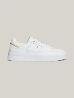 Sneakersy*Tommy Hilfiger Buty Sportowe Z Emaliowaną Flagą WHITE