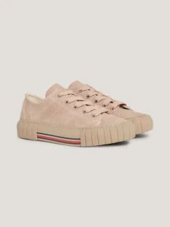 Obuwie I Akcesoria*Tommy Hilfiger Buty Sportowe Z Fakturą I Motywem Pasków NUDE
