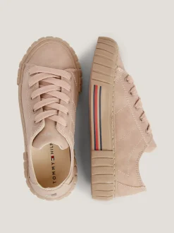 Obuwie I Akcesoria*Tommy Hilfiger Buty Sportowe Z Fakturą I Motywem Pasków NUDE