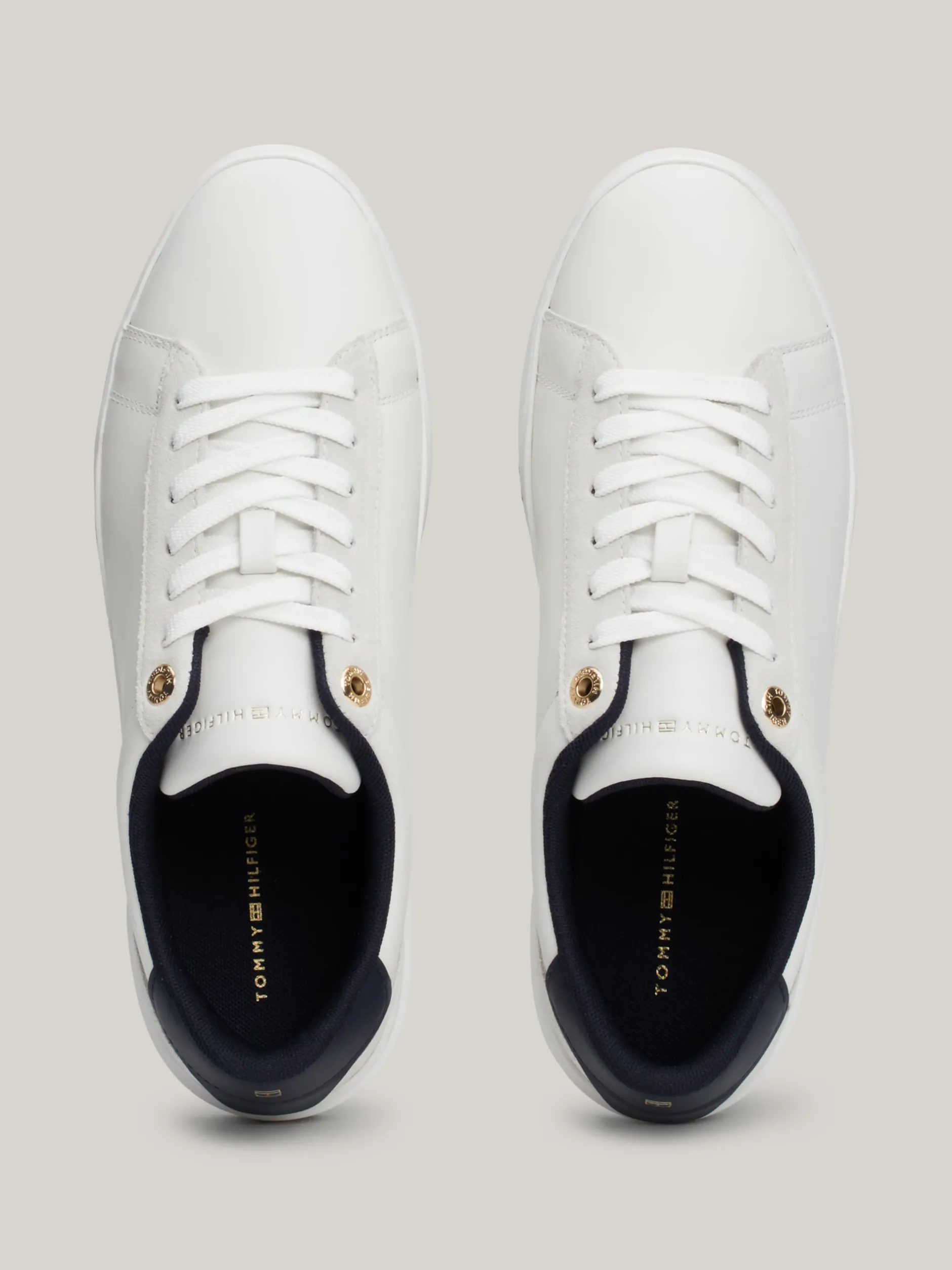 Sneakersy*Tommy Hilfiger Buty Sportowe Z Metalowymi Elementami ECRU