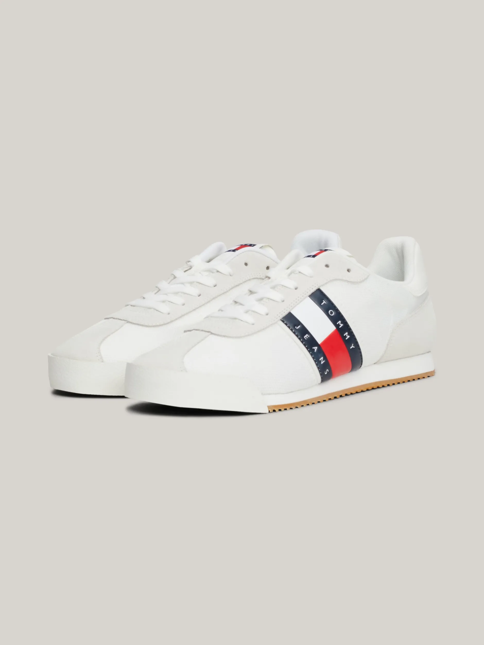 Sneakersy*Tommy Hilfiger Buty Sportowe Z Różnych Materiałów ECRU