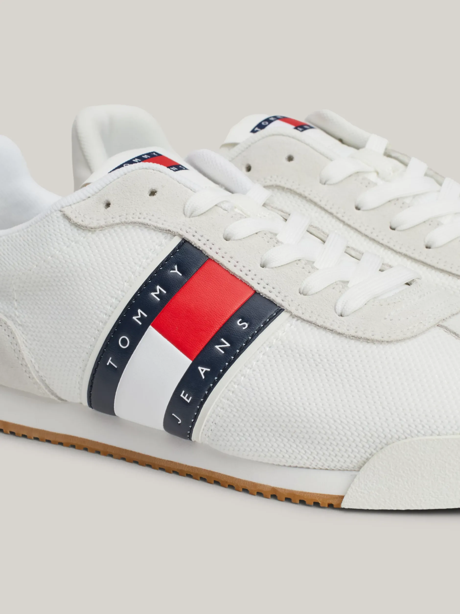 Sneakersy*Tommy Hilfiger Buty Sportowe Z Różnych Materiałów ECRU