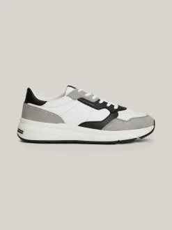 Sneakersy*Tommy Hilfiger Buty Sportowe Z Zamszu O Mieszanej Fakturze WHITE