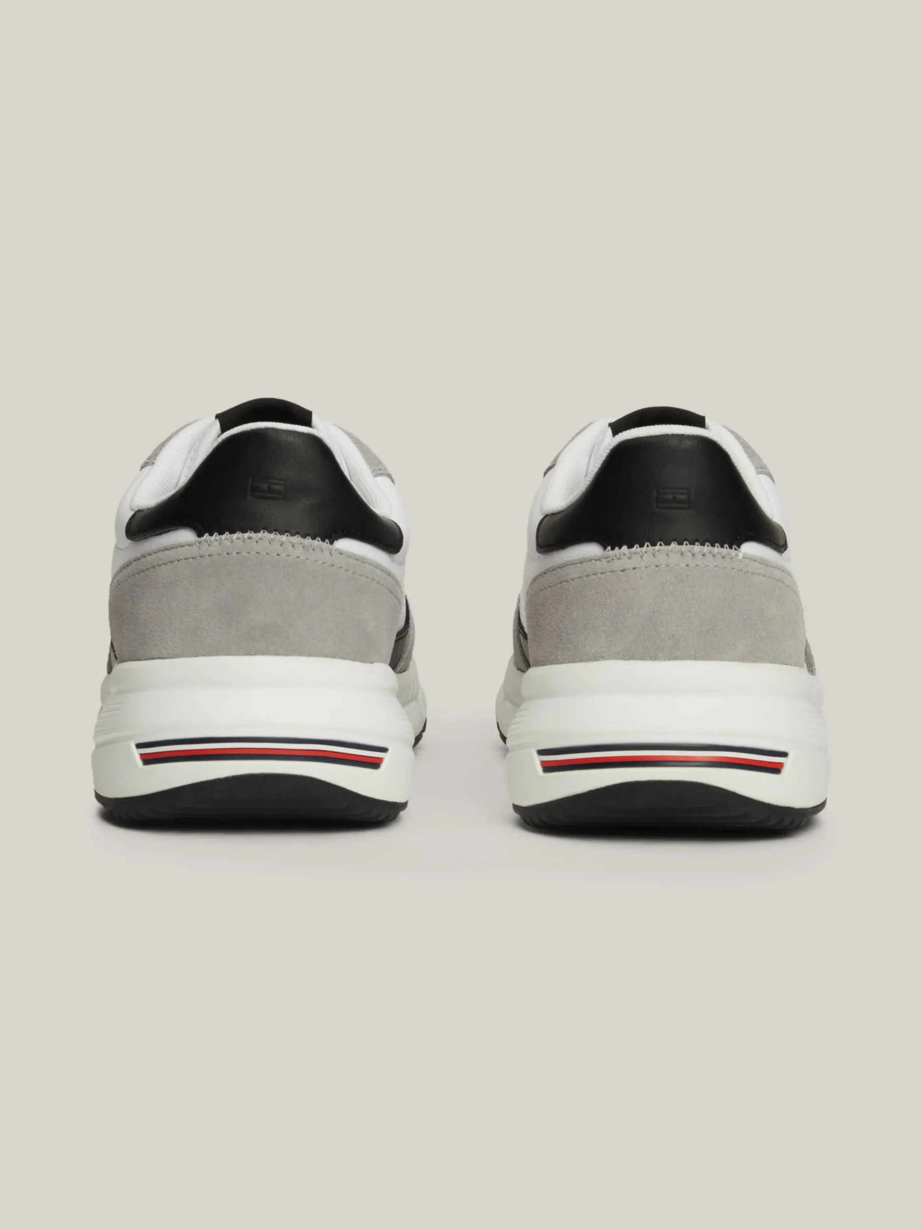 Sneakersy*Tommy Hilfiger Buty Sportowe Z Zamszu O Mieszanej Fakturze WHITE