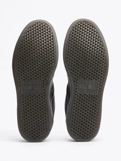 Sneakersy*Tommy Hilfiger Buty Sportowe Ze Skóry Greenwich Z Logo BLACK