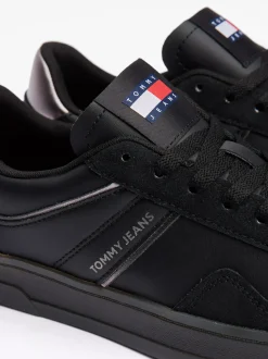 Sneakersy*Tommy Hilfiger Buty Sportowe Ze Skóry Greenwich Z Logo BLACK