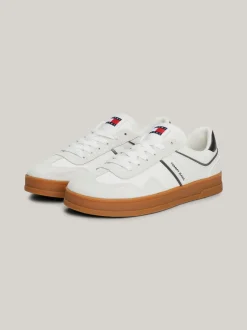 Sneakersy*Tommy Hilfiger Buty Sportowe Ze Skóry Greenwich Z Logo WARM STONE
