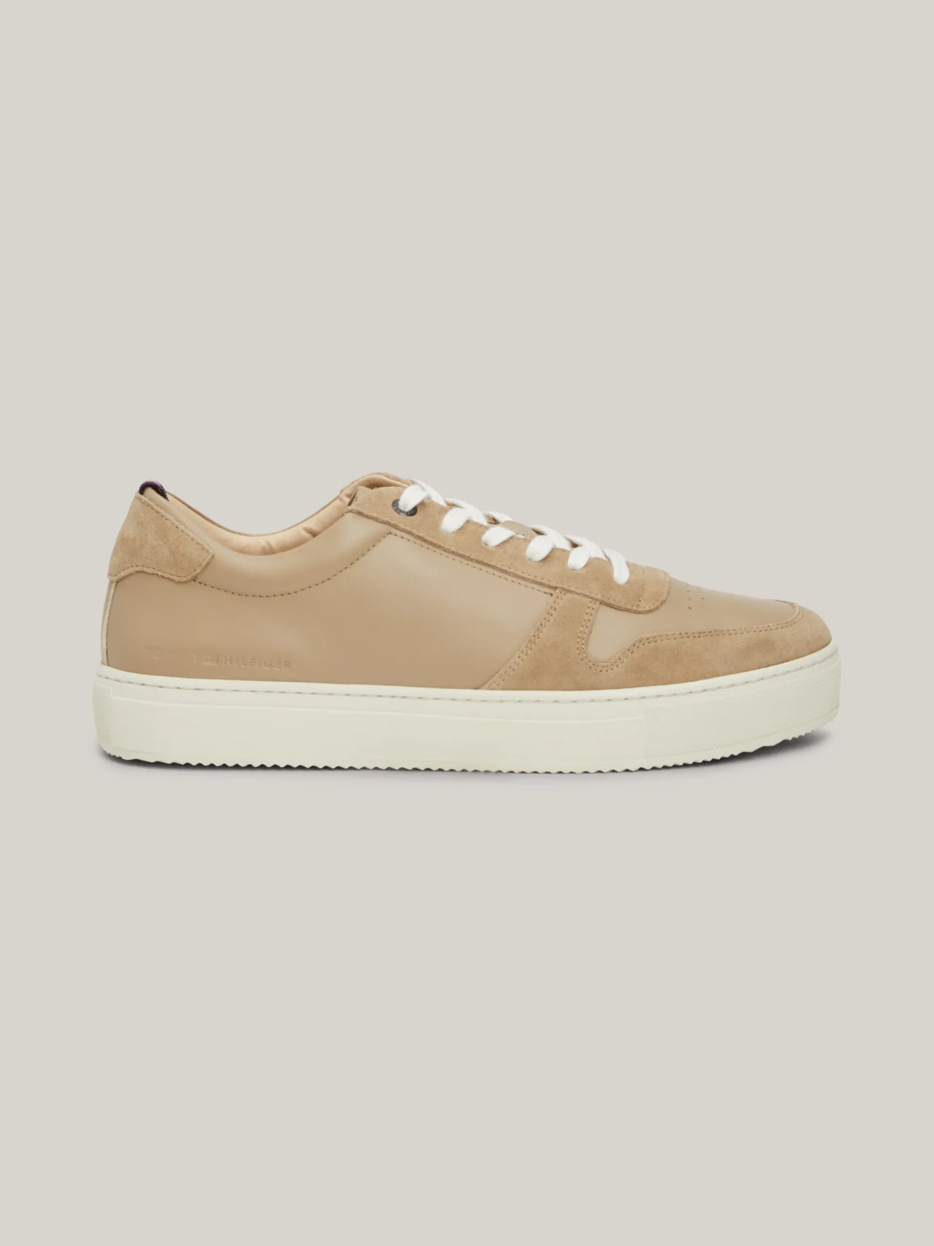 Sneakersy*Tommy Hilfiger Buty Sportowe Ze Skóry Premium Z Logo BEIGE