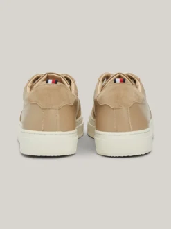 Sneakersy*Tommy Hilfiger Buty Sportowe Ze Skóry Premium Z Logo BEIGE