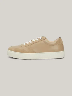 Sneakersy*Tommy Hilfiger Buty Sportowe Ze Skóry Premium Z Logo BEIGE