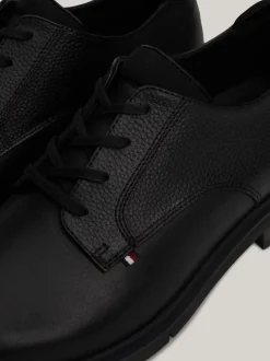 Buty Wizytowe*Tommy Hilfiger Buty Typu Derby Z Groszkowanej Skóry BLACK