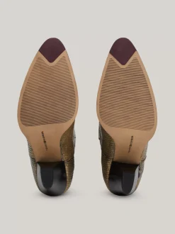 Botki*Tommy Hilfiger Buty Ze Skóry Z Wytłaczanym Wężowym Wzorem NEUTRAL PYTHON