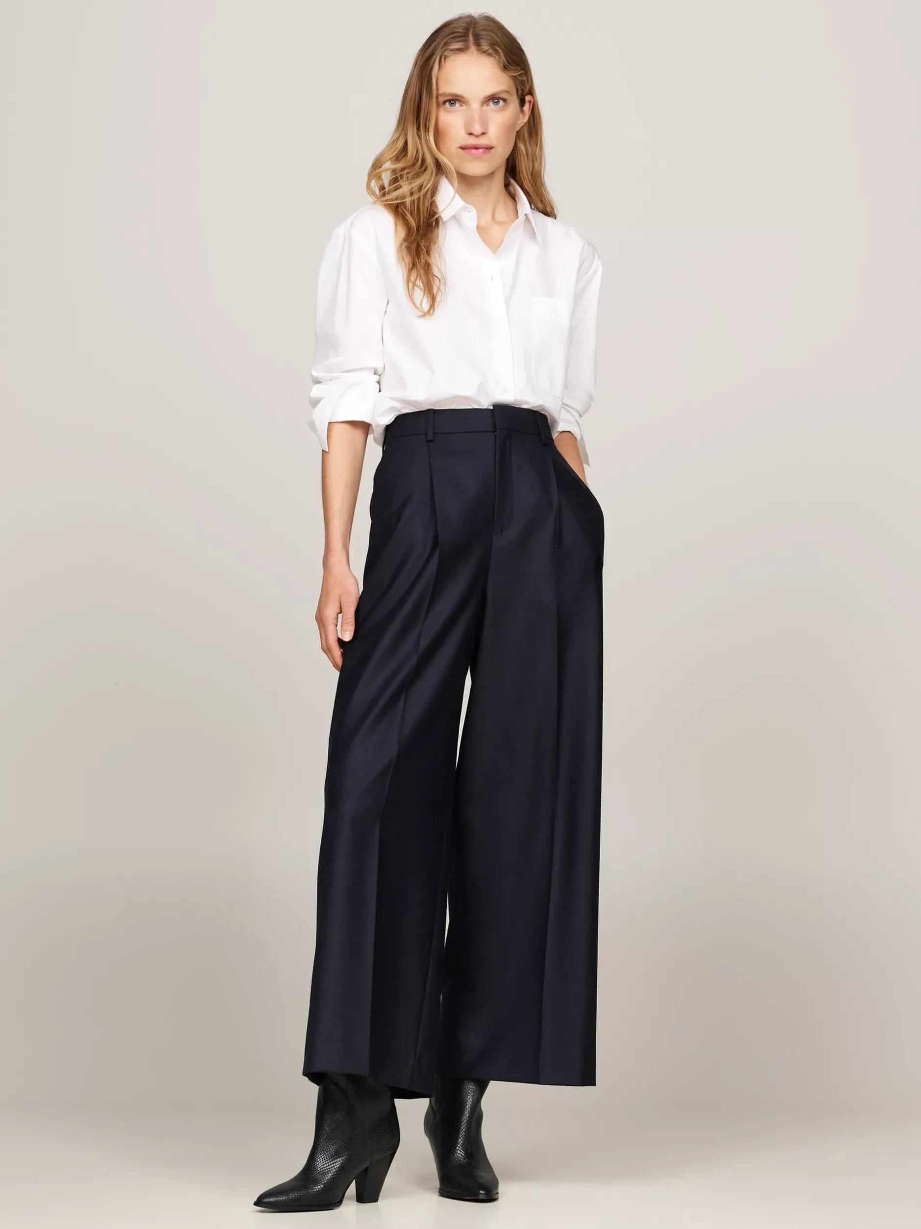Botki*Tommy Hilfiger Buty Ze Skóry Z Wytłaczanym Wężowym Wzorem BLACK PYTHON