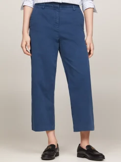 Spodnie*Tommy Hilfiger Chinosy O Luźnym, Skróconym Prostym Kroju FOSSIL BLUE